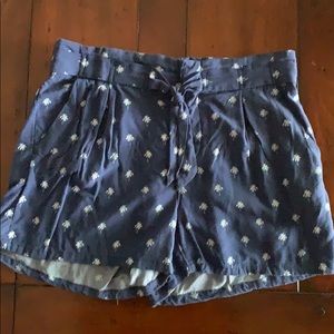 navy blue paper bag shorts